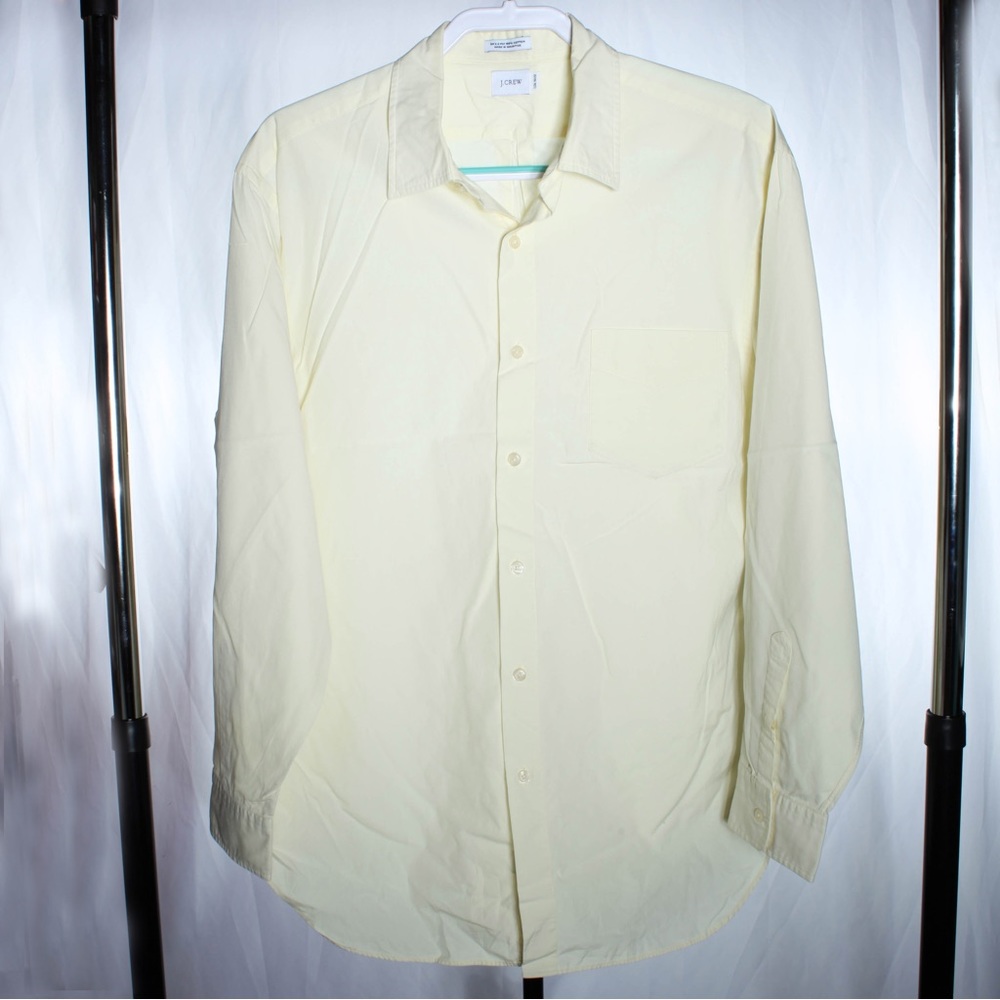 J Crew Mens Shirt Large Yellow 80s 2 Ply Button Up (16-16.5)